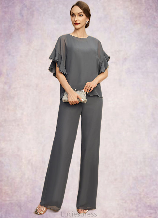 Emmalee Jumpsuit/Pantsuit Separates Scoop Floor-Length Chiffon Mother of the Bride Dress HFP0021940