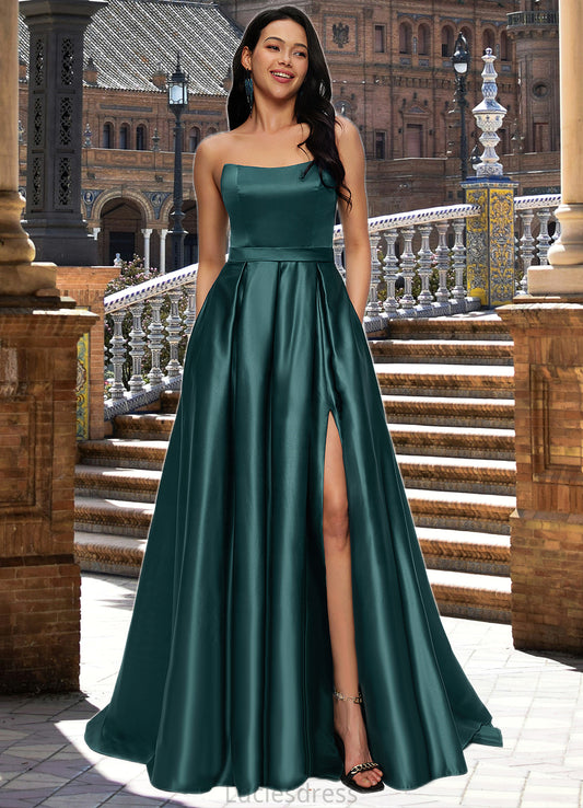 Lucia Ball-Gown/Princess Sweep Train Satin Prom Dresses HFP0022207