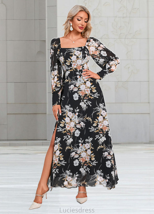 Chloe Floral Print Off the Shoulder Elegant A-line Chiffon Maxi Dresses HFP0022515