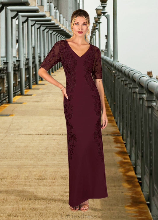 Pamela Sheath Lace Stretch Crepe Floor-Length Dress HFP0022650