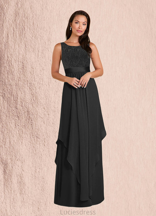 Gertrude A-Line Lace Chiffon Floor-Length Dress HFP0022652
