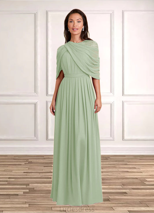 Jayleen A-Line Sequins Chiffon Floor-Length Dress HFP0022659