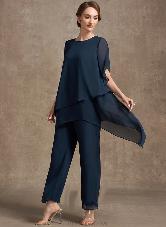 Scoop Jumpsuit/Pantsuit Bride Ankle-Length Neck the Dress Mother of the Bride Dresses Mother Addyson of Chiffon