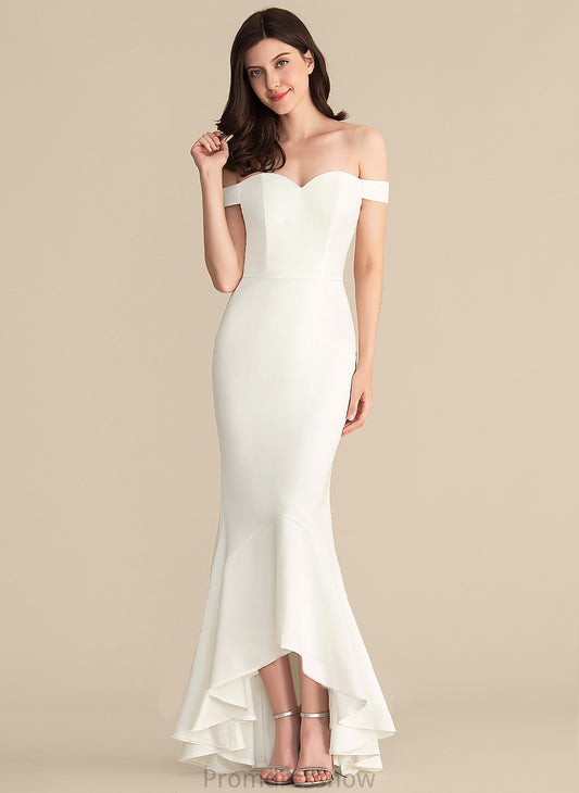 With Off-the-Shoulder Nylah Asymmetrical Ruffles Trumpet/Mermaid Wedding Dresses Wedding Dress Cascading