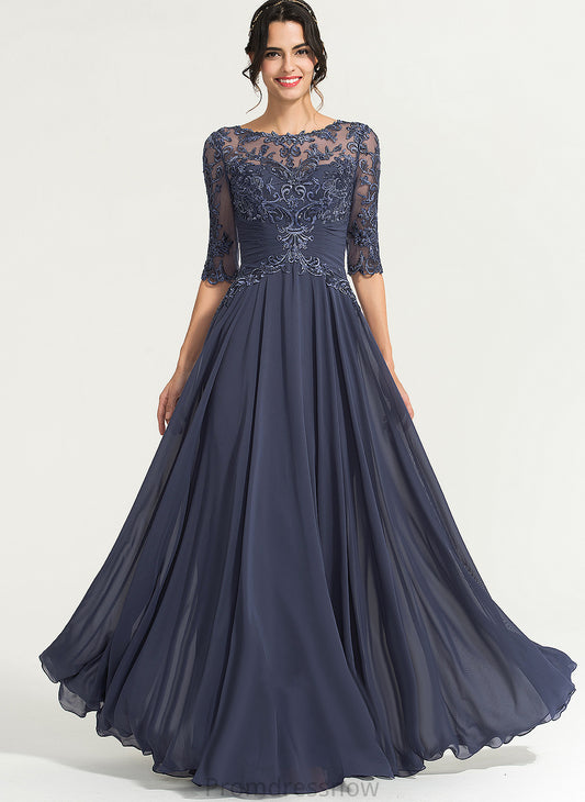 Chiffon Scoop Lace Pleated With Cindy Prom Dresses A-Line Sequins Illusion Floor-Length