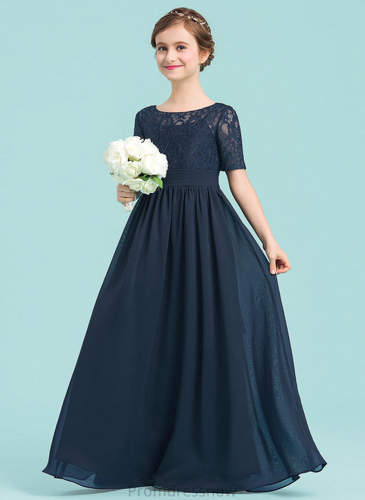 Taryn Junior Bridesmaid Dresses A-LineScoopNeckFloor-LengthChiffonJuniorBridesmaidDress#148411