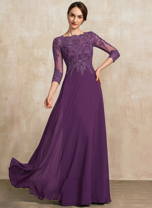 With Mother of the Bride Dresses Neck Floor-Length A-Line Chiffon Scoop Jocelyn the Lace Mother Bride Sequins Dress of