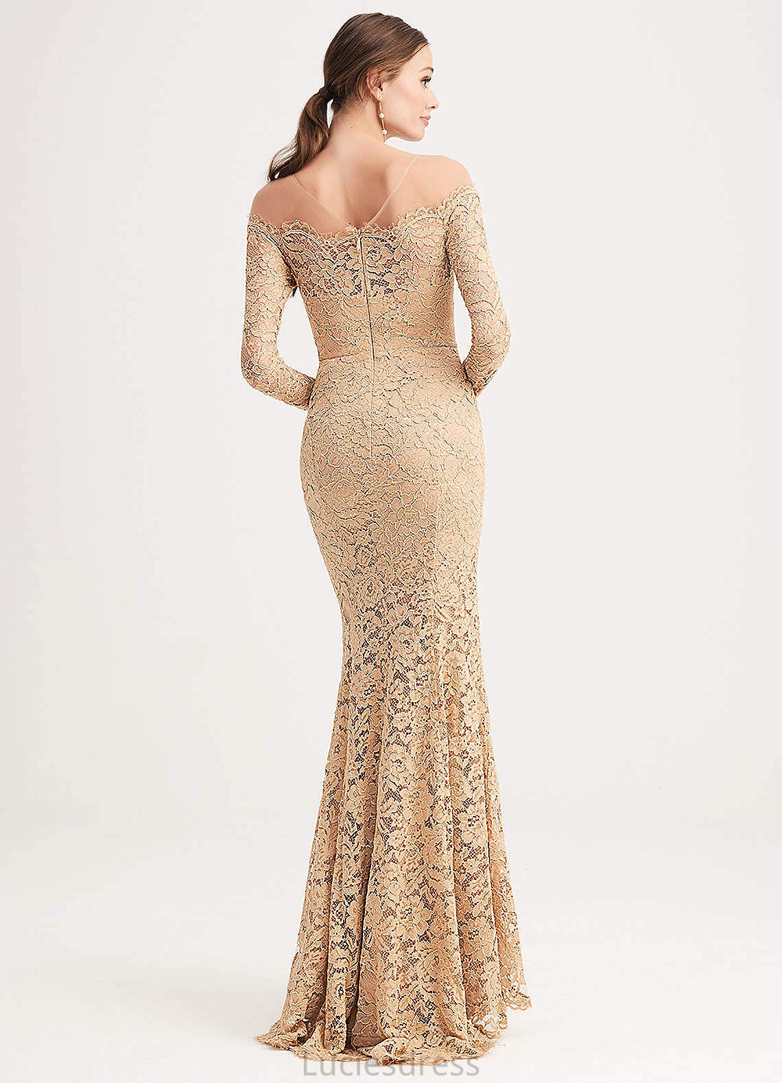 Moira Spaghetti Staps Natural Waist Floor Length Sleeveless A-Line/Princess Bridesmaid Dresses