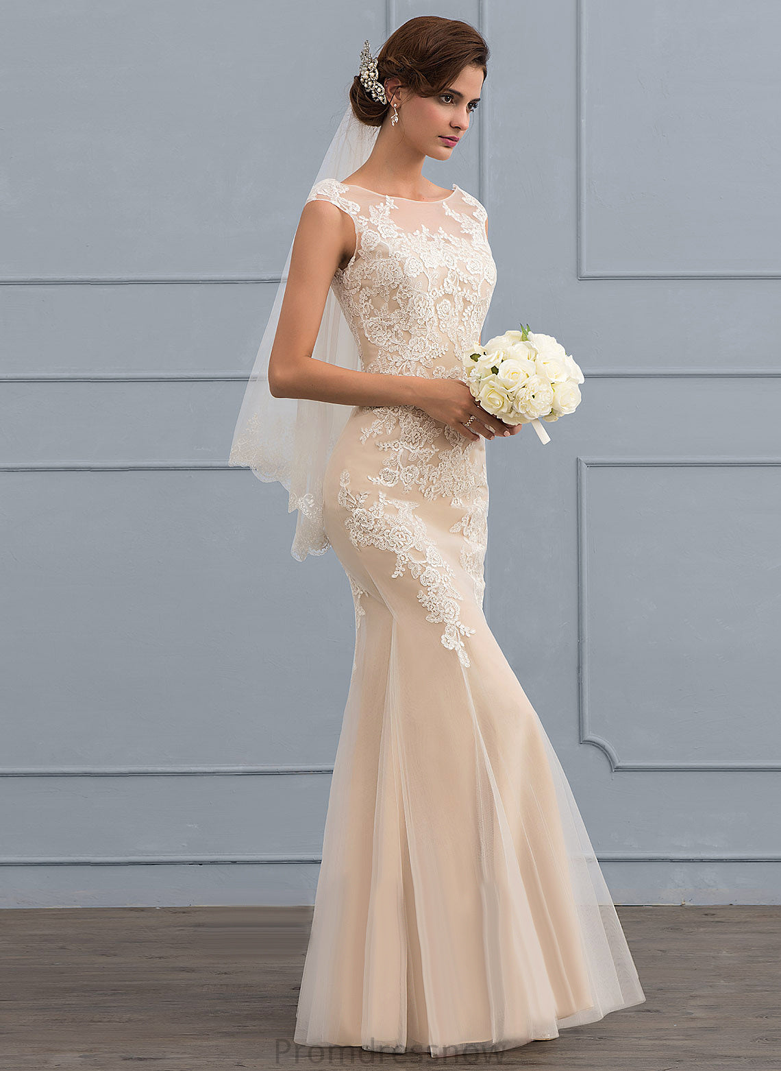 Wedding Tulle Keira Dress Floor-Length Trumpet/Mermaid Wedding Dresses Lace