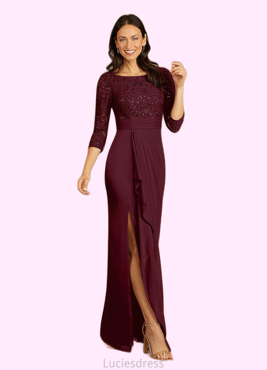 Margaret Sheath Scoop Sequins Lace Floor-Length Dress HFP0022672