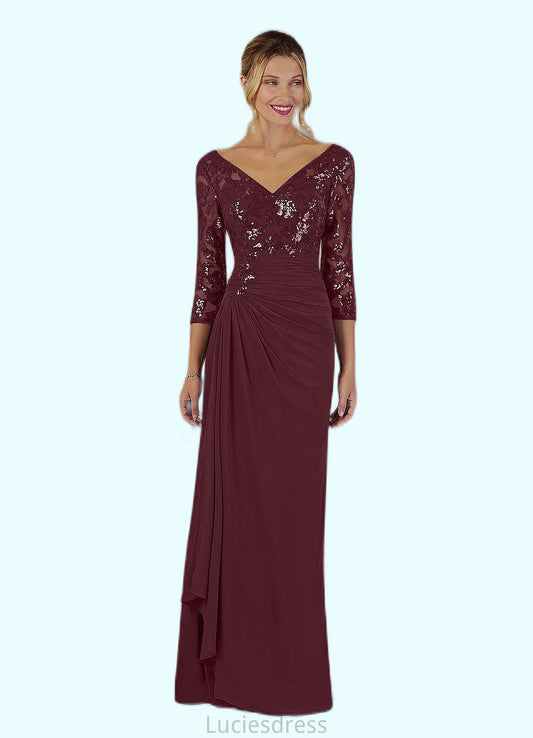Madisyn Sheath Sequins Lace Floor-Length Dress HFP0022673