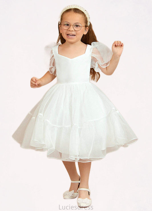 Kaya Ball-Gown Sweetheart Neckline Organza Knee-Length Dress Diamond White HFP0022854