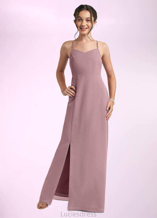 Lilianna A-Line Chiffon Floor-Length Junior Bridesmaid Dress dusty rose HFP0022856